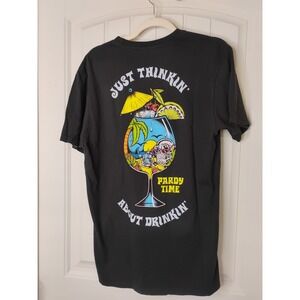 PARDY TIME Just Thinking about Drinkin Men's Sz Medium T-shirt NWT Skull